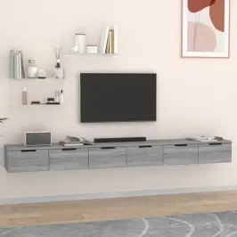 Seinakapid 2 Tk, Hall Sonoma Tamm 102X30X20 Cm Tehispuit