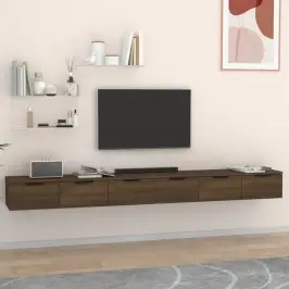 Sienas Skapīši, 2 Gab., Brūni, 102X30X20 Cm, Inženierijas Koks Vidaxl