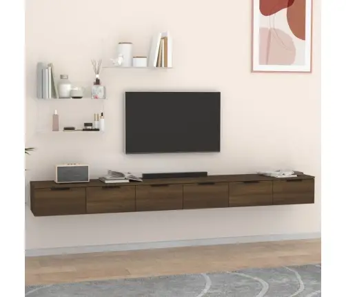 Sienas Skapīši, 2 Gab., Brūni, 102X30X20 Cm, Inženierijas Koks Vidaxl