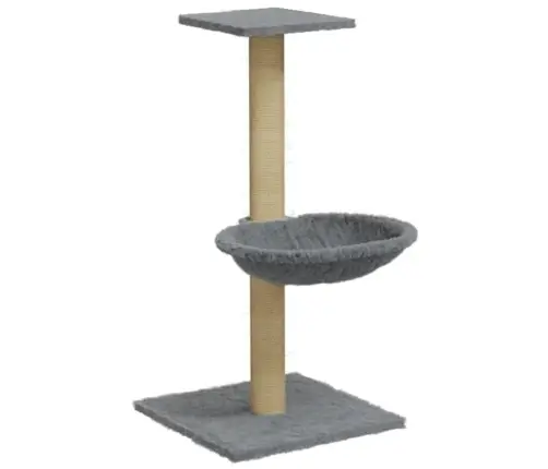 Kaķu Māja Ar Sizala Stabu Nagu Asināšanai, 74 Cm, Gaiši Pelēka Vidaxl