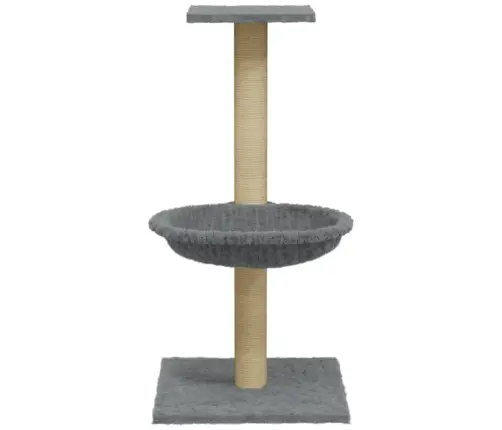 Kaķu Māja Ar Sizala Stabu Nagu Asināšanai, 74 Cm, Gaiši Pelēka Vidaxl