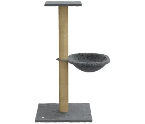 Kaķu Māja Ar Sizala Stabu Nagu Asināšanai, 74 Cm, Gaiši Pelēka Vidaxl