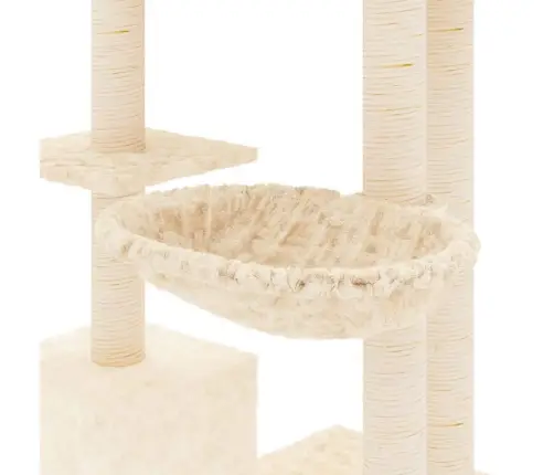 Kassimaja Sisalköitega Kraapimispuuga, Kreemjas, 142 Cm