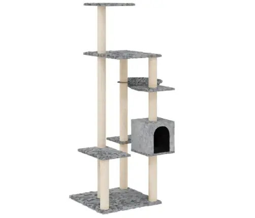 Kassimaja Sisalköitega Kraapimispuudega, Helehall, 142 Cm