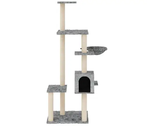 Kassimaja Sisalköitega Kraapimispuudega, Helehall, 142 Cm