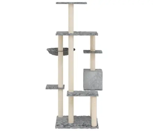 Kassimaja Sisalköitega Kraapimispuudega, Helehall, 142 Cm