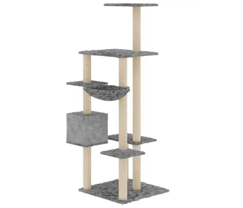 Kassimaja Sisalköitega Kraapimispuudega, Helehall, 142 Cm