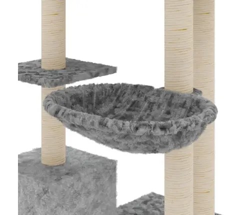 Kassimaja Sisalköitega Kraapimispuudega, Helehall, 142 Cm