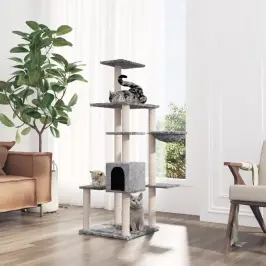 Kassimaja Sisalköitega Kraapimispuudega, Helehall, 142 Cm