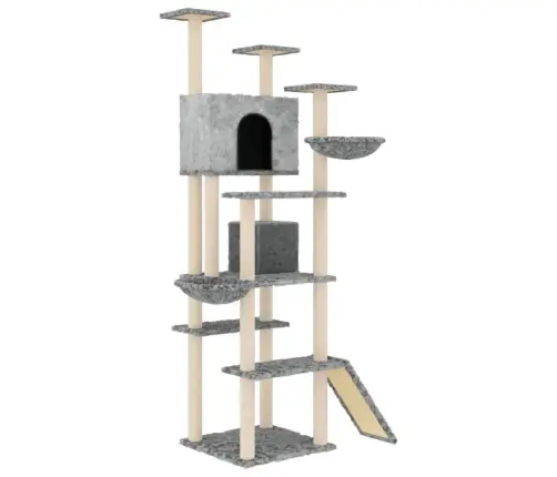 Kassimaja Sisalköitega Kraapimispuudega, Helehall, 191 Cm