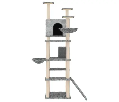 Kassimaja Sisalköitega Kraapimispuudega, Helehall, 191 Cm