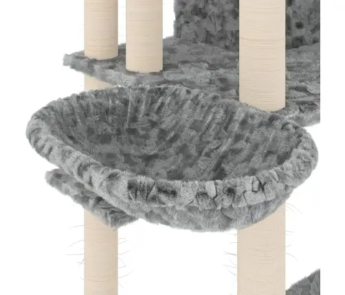 Kassimaja Sisalköitega Kraapimispuudega, Helehall, 191 Cm