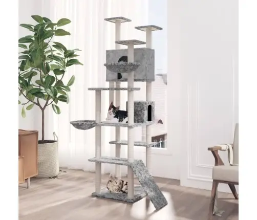 Kassimaja Sisalköitega Kraapimispuudega, Helehall, 191 Cm