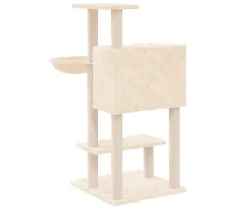 Kassimaja Sisalköitega Kraapimispuuga, Kreemjas, 108,5 Cm