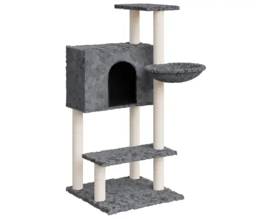 Kassimaja Sisalköitega Kraapimispuudega, Tumehall, 108,5 Cm