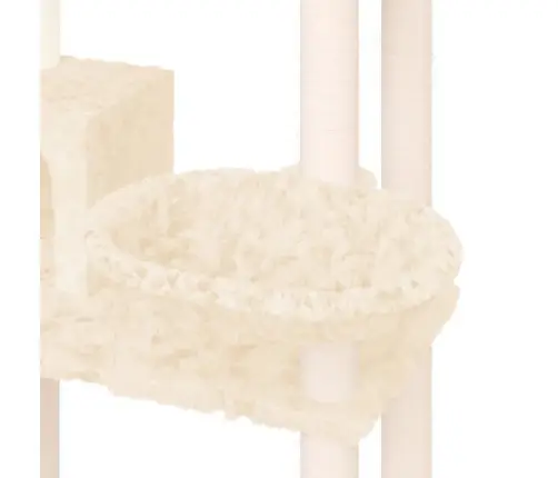 Kaķu Māja Ar Sizala Stabiem Nagu Asināšanai, 131 Cm, Krēmkrāsas Vidaxl