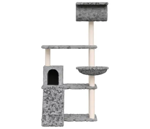 Kaķu Māja Ar Sizala Stabiem Nagu Asināšanai, 131 Cm, Pelēka Vidaxl