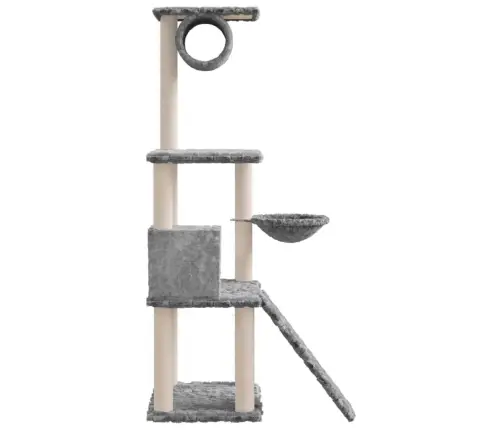 Kaķu Māja Ar Sizala Stabiem Nagu Asināšanai, 131 Cm, Pelēka Vidaxl