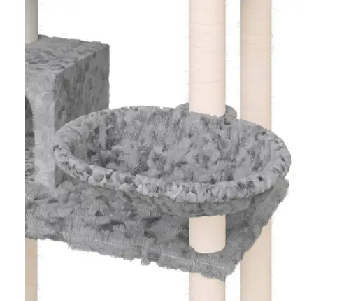 Kaķu Māja Ar Sizala Stabiem Nagu Asināšanai, 131 Cm, Pelēka Vidaxl