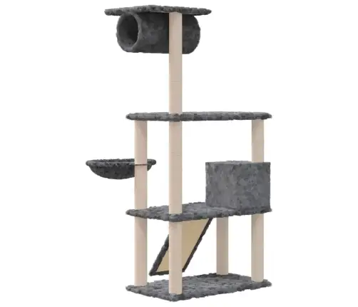 Kaķu Māja Ar Sizala Stabiem Nagu Asināšanai, 131 Cm, Pelēka Vidaxl