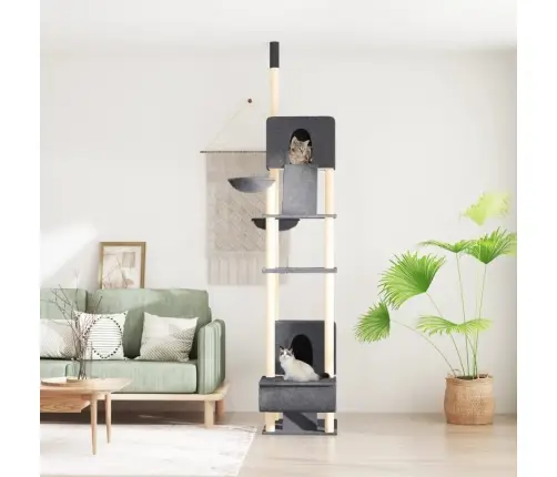 Kaķu Māja Līdz Griestiem, Tumši Pelēka, 277-303 Cm Vidaxl