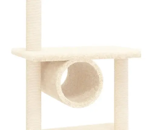 Kassimaja Sisalköitega Kraapimispuuga, Kreemjas, 279 Cm