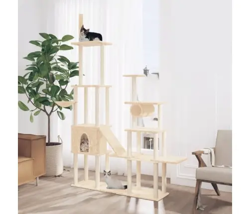 Kassimaja Sisalköitega Kraapimispuuga, Kreemjas, 279 Cm