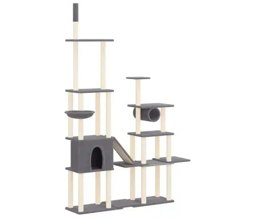 Kassimaja Sisalköitega Kraapimispuudega, Tumehall, 279 Cm
