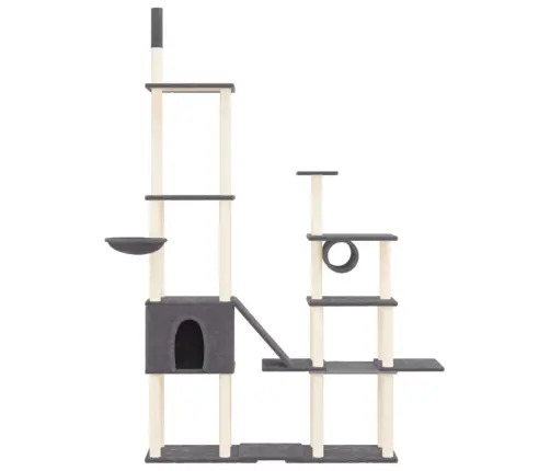 Kassimaja Sisalköitega Kraapimispuudega, Tumehall, 279 Cm