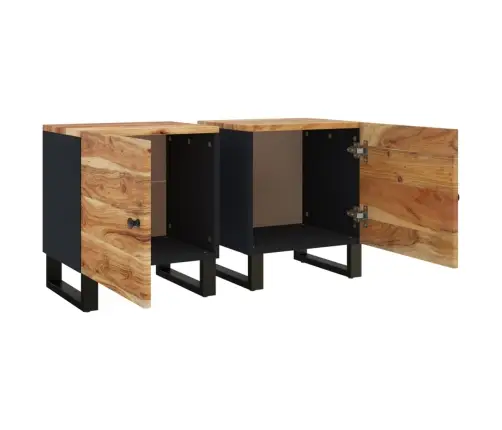 Naktsskapīši, 2 Gab., 40X33X46 Cm, Akācijas Masīvkoks Vidaxl