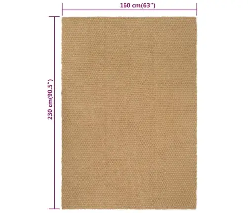 Paklājs, Taisnstūra, Dabiska Krāsa, 160X230 Cm, Džuta Vidaxl