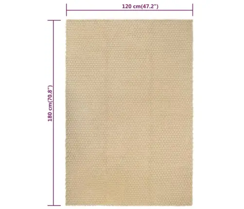 Paklājs, Taisnstūra, Dabīga Krāsa, 120X180 Cm, Kokvilna Vidaxl Paklājs, Taisnstūra, Dabīga Krāsa, 120X180 Cm, Kokvilna Vidaxl
