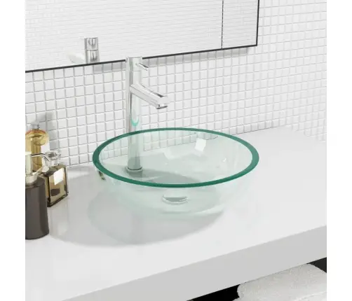 Izlietne, 35X12 Cm, Caurspīdīgs Rūdīts Stikls Vidaxl