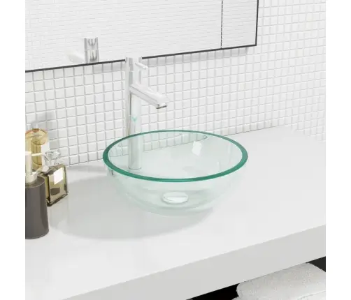 Izlietne, 30X12 Cm, Caurspīdīgs Rūdīts Stikls Vidaxl