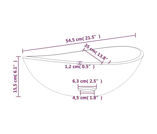 Izlietne, 54,5X35X15,5 Cm, Melns Rūdīts Stikls Vidaxl