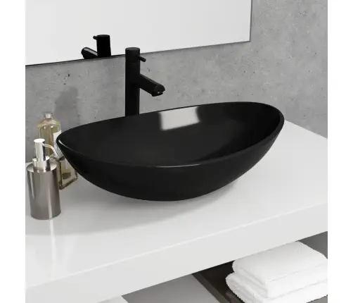 Izlietne, 54,5X35X15,5 Cm, Melns Rūdīts Stikls Vidaxl