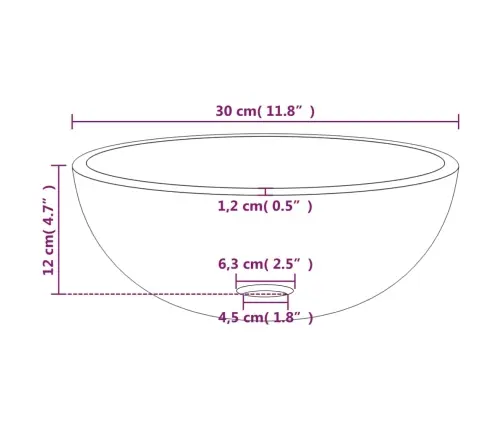 Praustuvas, Auksinės Spalvos, 30X12cm Grūdintas Stiklas
