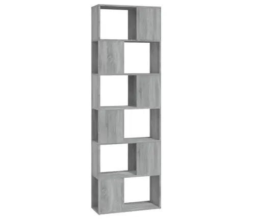 Grāmatu Plaukts, Pelēka Ozolkoka Krāsa, 60X24X186 Cm Vidaxl