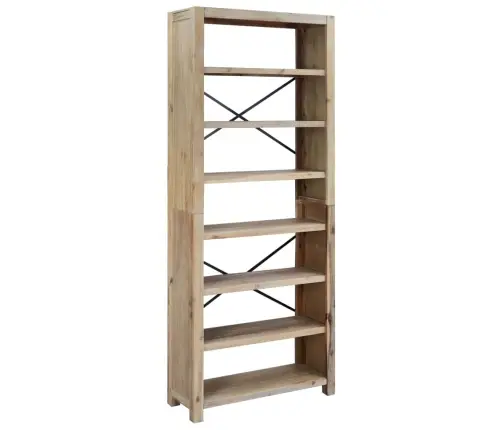Knygų Spinta, 7 Lentynos, 80X30X200cm Akacijos Masyvas