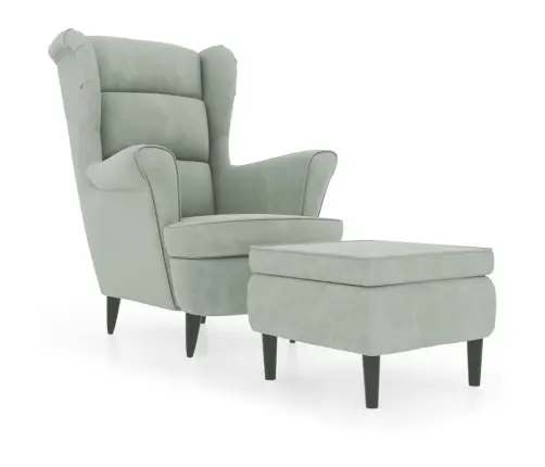 Atpūtas Krēsls Ar Kāju Soliņu, Gaiši Pelēks Samts Vidaxl