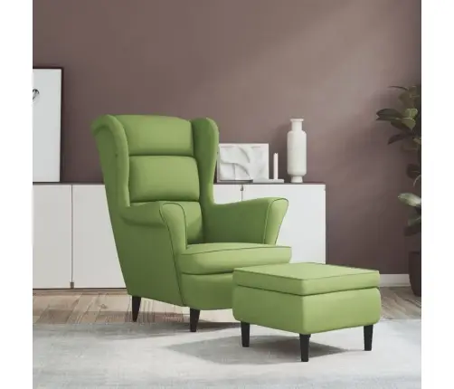 Atpūtas Krēsls Ar Kājsoliņu, Gaiši Zaļš Samts Vidaxl