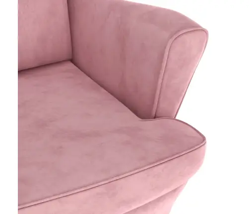 Atpūtas Krēsls Ar Kājsoliņu, Rozā Samts Vidaxl