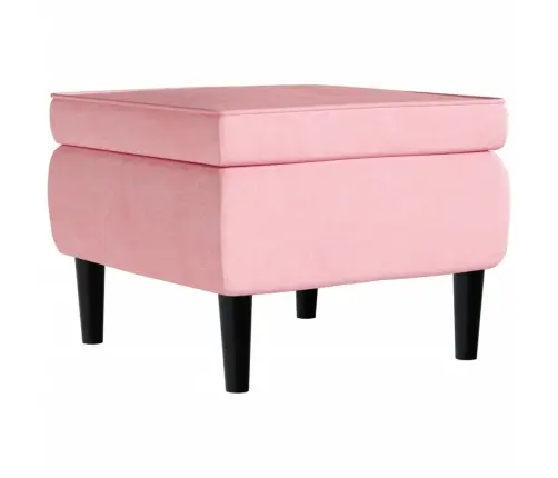 Atpūtas Krēsls Ar Kājsoliņu, Rozā Samts Vidaxl