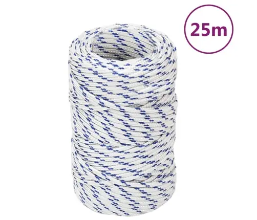 Laivu Virve, Balta, 2 Mm, 25 M, Polipropilēns Vidaxl