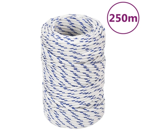 Laivu Virve, Balta, 2 Mm, 250 M, Polipropilēns Vidaxl