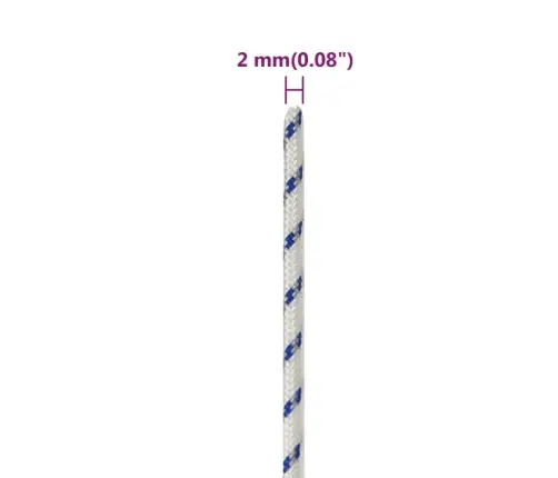 Valties Virvė, Baltos Spalvos, 2Mm, 250M, Polipropilenas