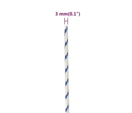 Laivu Virve, Balta, 3 Mm, 50 M, Polipropilēns Vidaxl