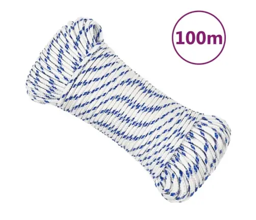 Laivu Virve, Balta, 4 Mm, 100 M, Polipropilēns Vidaxl