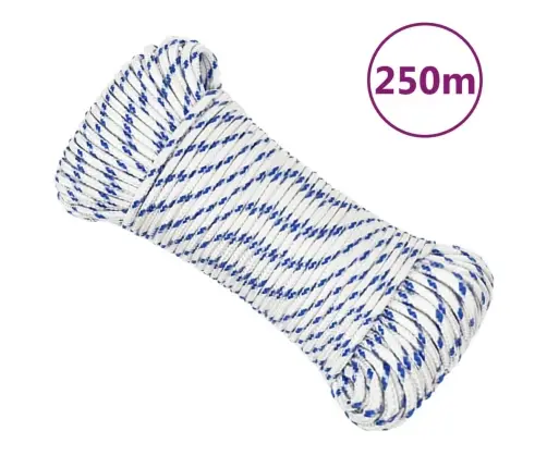 Laivu Virve, Balta, 4 Mm, 250 M, Polipropilēns Vidaxl
