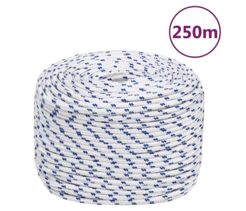 Laivu Virve, Balta, 6 Mm, 250 M, Polipropilēns Vidaxl